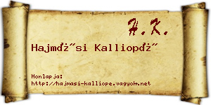 Hajmási Kalliopé névjegykártya